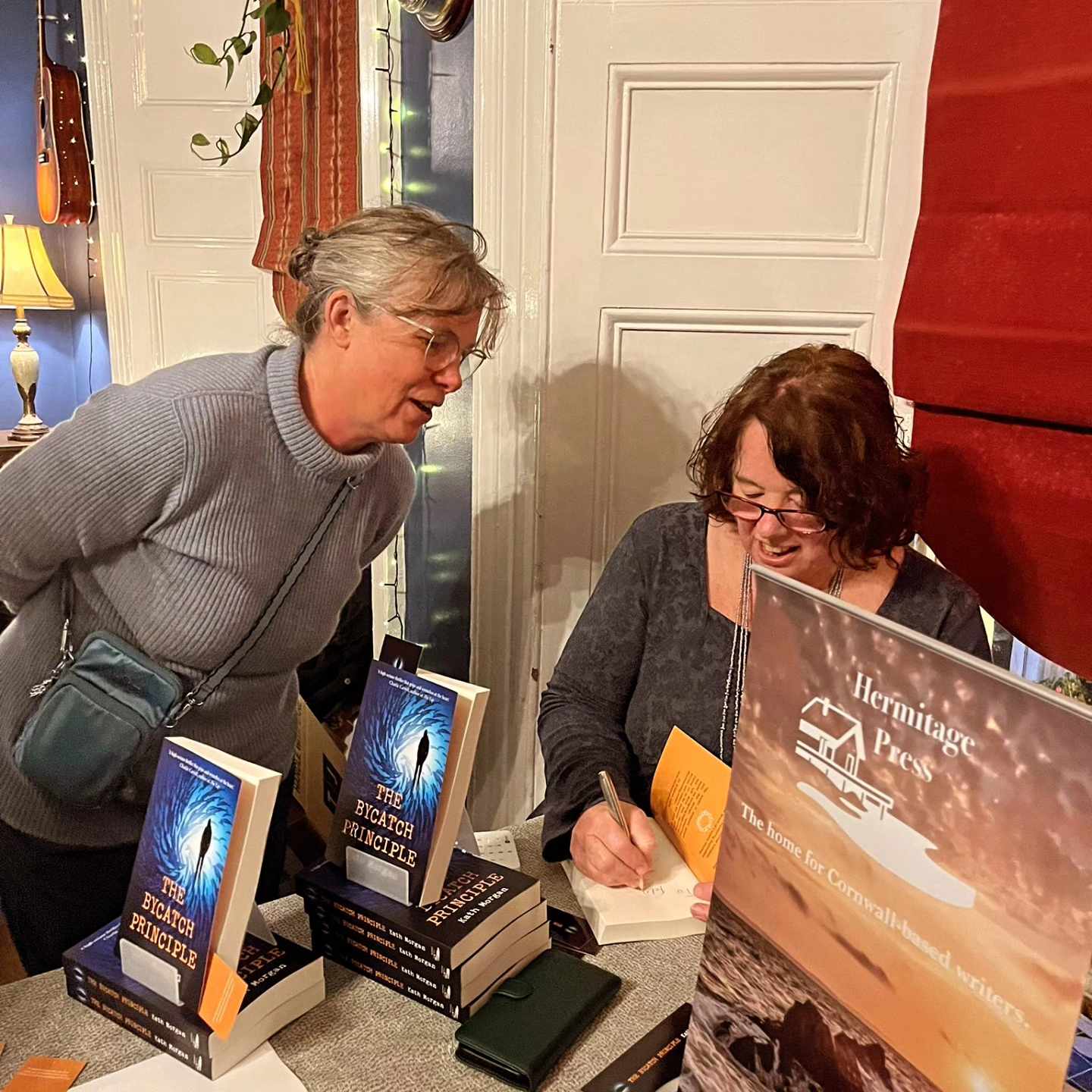 Book signing at launch of The Bycatch Principle